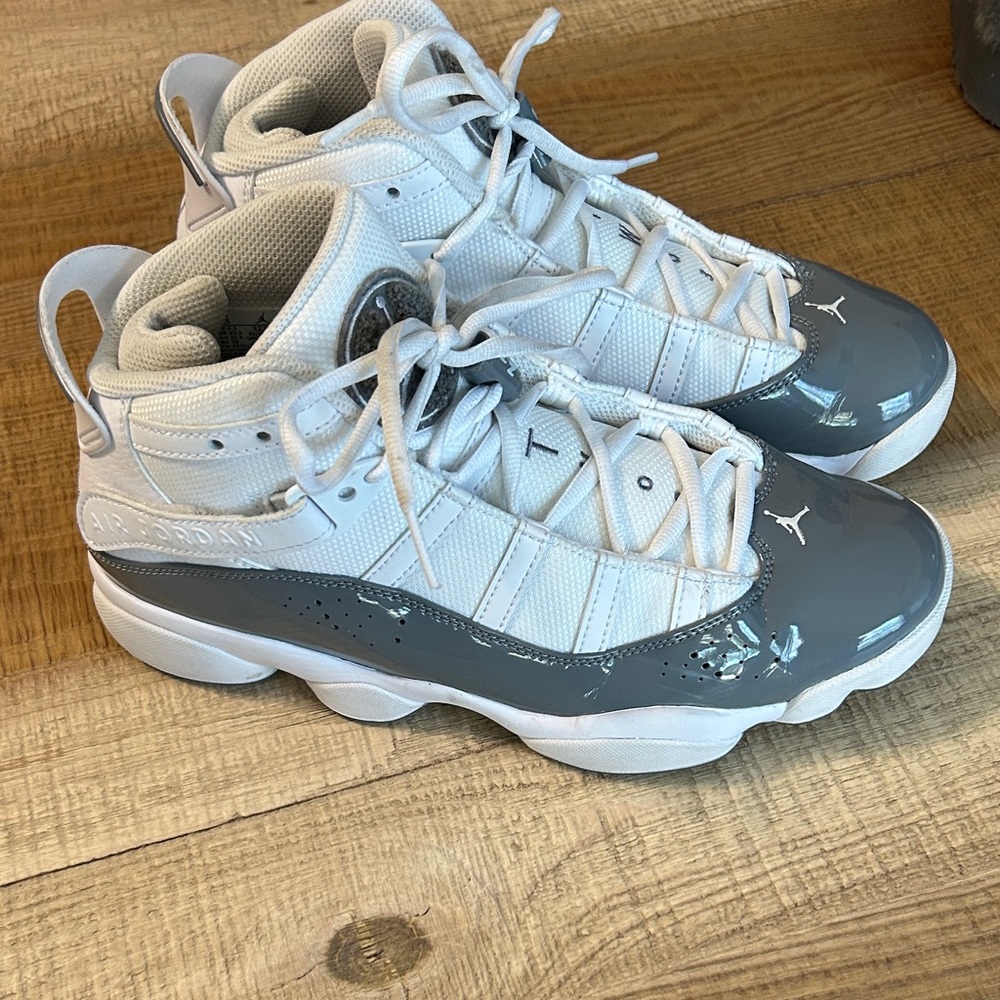 Men’s White and Gray Jordan Sneakers